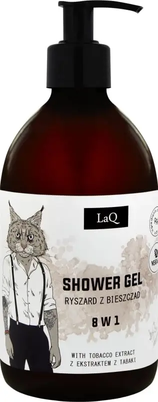 Xhel dushi për meshkuj LaQ 8-in-1 me ekstrakt duhani Ryszard prej Bieszczady, 500ml