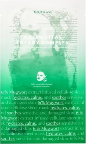 Maskë fytyre lecke për femra AXIS-Y 61% Mugwort Green Vital Energy Complex, 1 copë