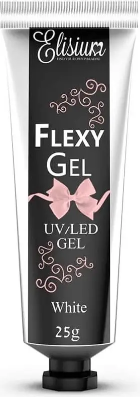 Xhel për zgjatje thonjsh Elisium Flexy Gel Bardhë 25g