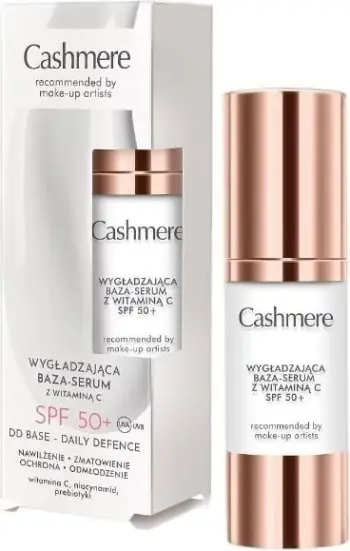 Bazë-serum për fytyrë Cashmere DD Base Smoothing Base-Serum me Vitaminë C SPF50+ për femra, 30ml