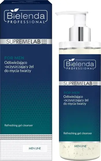 Xhel larës për fytyrë Bielenda Supremelab IS Men Line, pastrues dhe freskues, 200ml