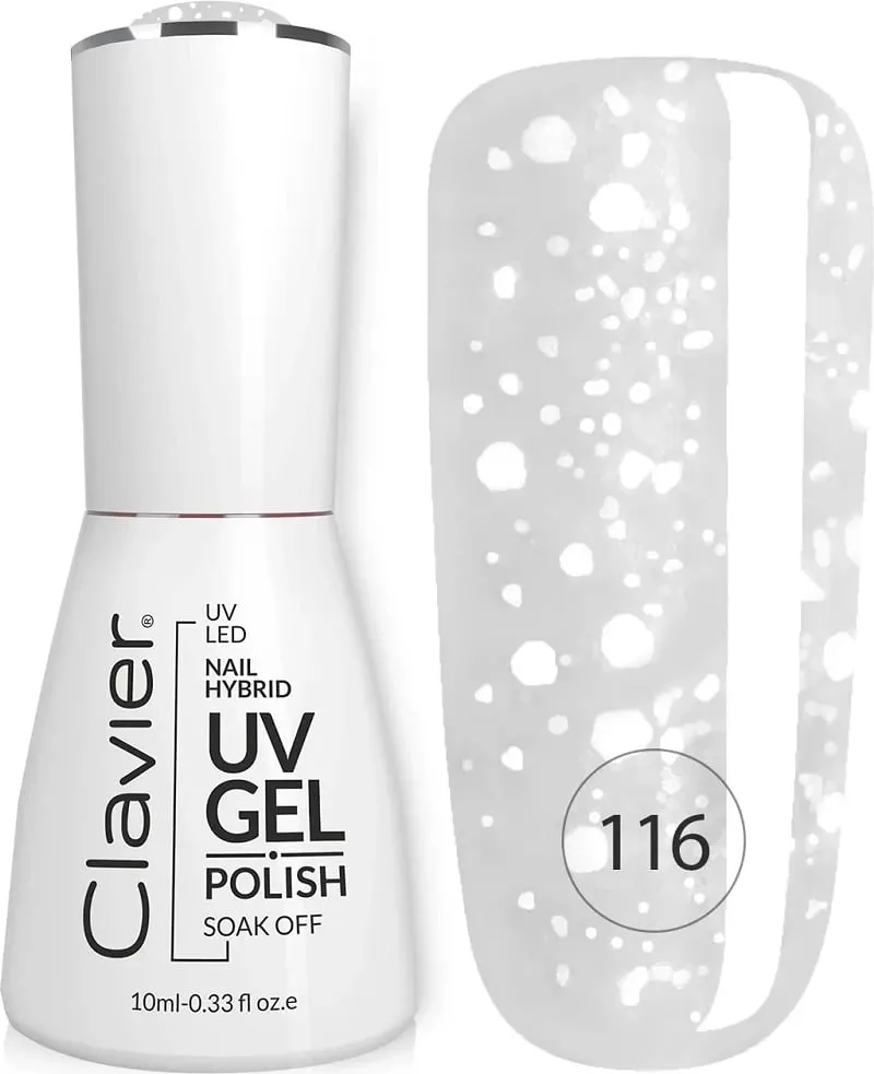 Llak për thonj Clavier Luxury Hybrid 116 Snowflakes 10ml - 1