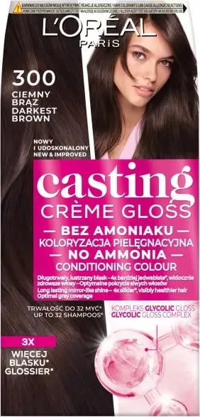 Ngjyrë për flokë L'Oreal Paris Casting Creme Gloss 300 për femra kafe e errët