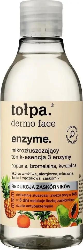 Toner-essencë për fytyrë Tołpa Dermo Face Enzyme Mild Exfoliating 3 Enzymes për femra, 200ml