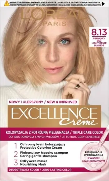 Ngjyrë për flokë L'Oreal Paris Excellence Creme 8.13 Pearl Beige për femra
