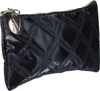 Çantë kozmetike Inter Vion Gold & Black Quilted për femra e zezë 1 copë