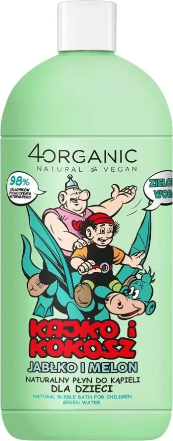 Lëng për banjë natyral për fëmijë 4organic Kajko and Kokosz Green Water, 500ml