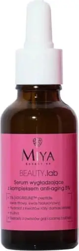 Serum për fytyrë për femra Miya Cosmetics BEAUTY Lab Smoothing me kompleks 5% anti-plakje, 30ml