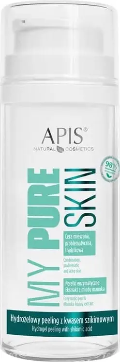 Peeling hidrogel për fytyrë APIS My Pure Skin me acid shikimik për femra, 100ml