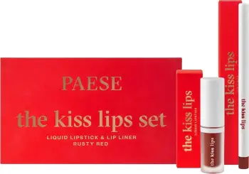 Set Buzëkuq dhe Laps për buzë Paese 04 Rusty Red për femra, 2 copë