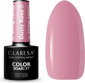 Llak për thonj për femra Claresa Soak Off UV/LED Hybrid Dusty Rose, 8.5g
