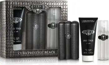 Set Eau de Toilette për meshkuj Cuba Original Prestige Black, 90ml + aftershave 100ml + shower gel 200ml