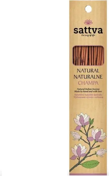 Temjan Sattva Natural Indian Incense Champa, 15 shkopinj, aromë Nag Champa, natyral