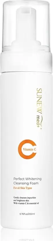 Shkumë pastruese për fytyrë dhe sy për femra SunewMed+ Perfect Whitening Cleansing Foam, 200ml
