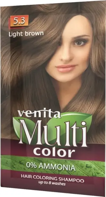 Shampon për ngjyrosje flokësh për femra Venita MultiColor 5.3 Light Brown, 40g