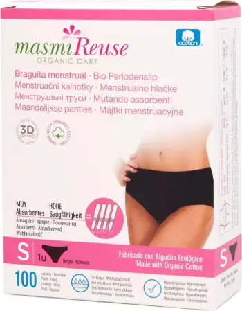 Brekë menstruale Masmi Classic për femra S e zezë 1 copë