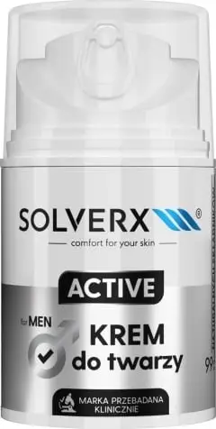 Krem fytyre për meshkuj Solverx Active, 50 ml, hidratues, efekt freskues