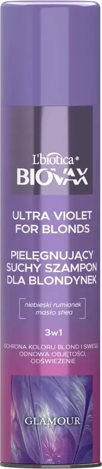 Shampon i thatë për femra BIOVAX Ultra Violet për bionde, 200ml