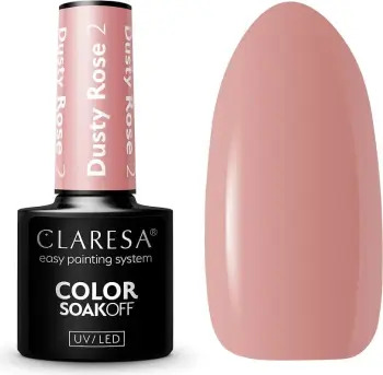 Llak për thonj Claresa Soak Off UV/LED Dusty Rose Hybrid për femra, 2.5g