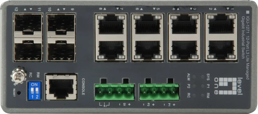 Switch LevelOne TURING 12-Port L3 Lite Managed Gigabit Industrial, 4 x SFP, DIN-Rail - 2