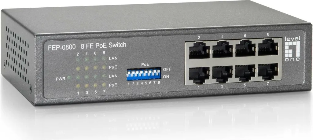 Switch LevelOne FEP-0800, 8 porte, Fast Ethernet, PoE, 90W - 1