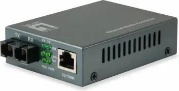 Konvertues media LevelOne RJ45 në SC, Ethernet i Shpejtë, Fibër Një-modale, 80km