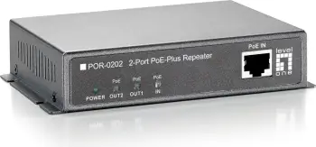 Repeater rrjeti LevelOne PoE, Cascadable, 2 dalje PoE, i zi