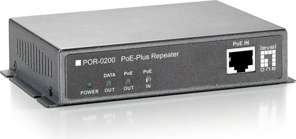 Repeater rrjeti LevelOne PoE, Cascadable, 200 m, 10/100Base-T(X), i zi - 1
