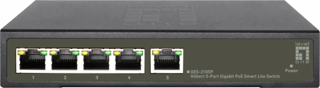 Switch LevelOne Hilbert 5-Port Gigabit PoE Smart Lite, 60W PoE - 1