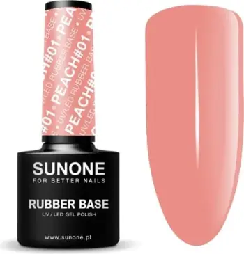 Bazë gomë për thonj Sunone Rubber Base 01 Peach, 5ml