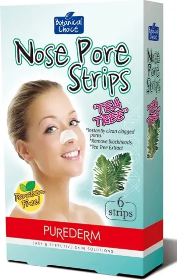 Pllaka për pore të hundës Purederm Tea Tree për femra, 6 copë