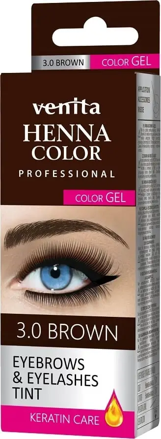 Ngjyrë për vetulla dhe qerpikë Venita Henna Color Gel 3.0 Brown 30g