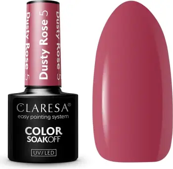 Llakk xhel për thonj Claresa SoakOff Dusty Rose 5, 5g, rozë