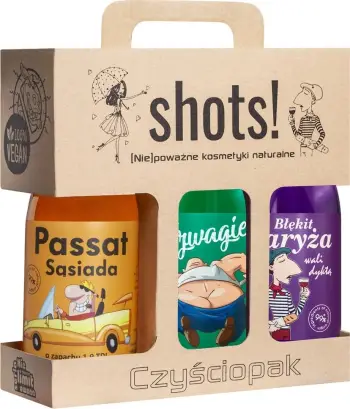 Set xhel dushi për meshkuj LaQ Clean Pack Shots! Passat Neighbor Brother-in-law Blue of Paris 3x500ml
