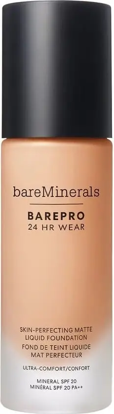 Fondatinë për femra bareMinerals BarePro 24HR Wear Skin-Perfecting Matte Liquid Foundation SPF20 Light 21 Warm, 30ml