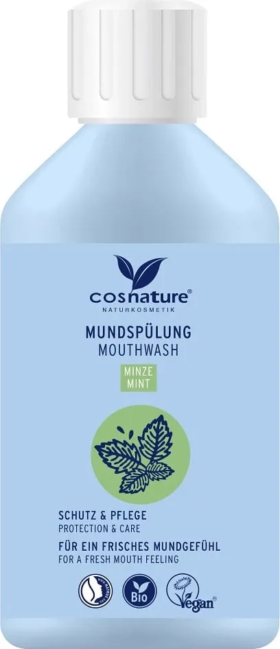 Shpëlarës goje Cosnature Mint, me fluor, 300ml, natyral - 1