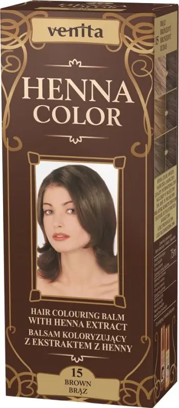 Balsam ngjyrues për flokë Venita Henna Color 15 Brown për femra, 75ml
