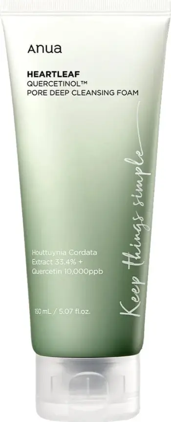 Shkumë pastruese fytyre Anua Heartleaf Quercetinol Pore Deep Cleansing Foam për femra 150ml