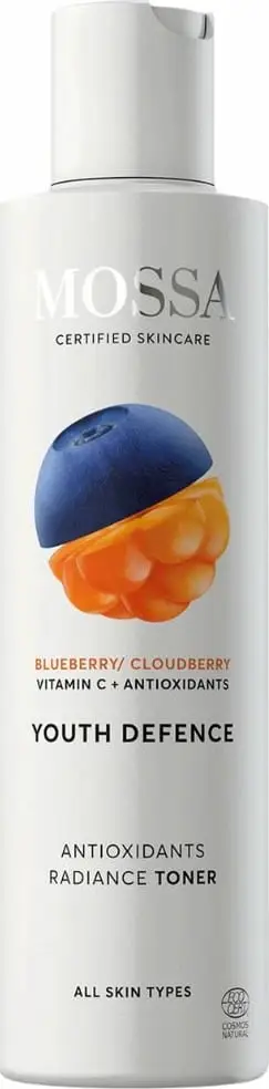 Toner për fytyrë për femra MOSSA Youth Defence Antioxidant Brightening me boronicë dhe cloudberry, 200ml