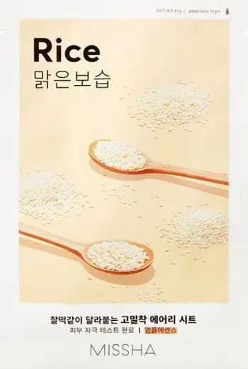 Maskë për fytyrë Missha Airy Fit Sheet Mask Brightening and Smoothing me oriz për femra 19ml