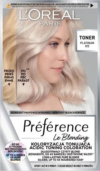 Ngjyrë për flokë për femra L'Oreal Paris Preference Le Blonding Coloring Toning Platinum Ice, 1 copë