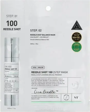 Maskë fytyre 2 hapa VT Cosmetics Reedle Shot 100, për femra, 26.5g