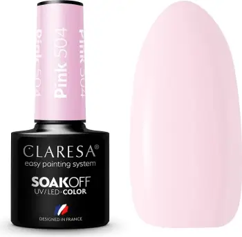 Llak për thonj Claresa Soak Off UV/LED Hybrid 504 për femra, pink, 5g
