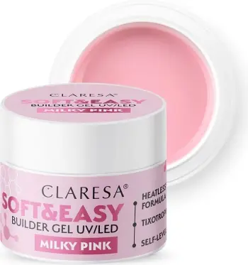 Gel ndërtues për thonj Claresa Soft&Easy Builder Gel Milky Pink për femra 45g