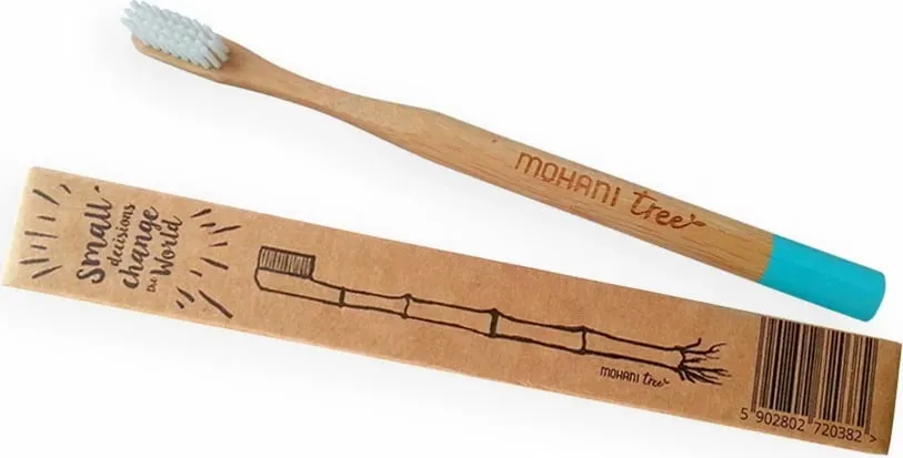 Furçë dhëmbësh Mohani Bamboo Turquoise Soft, 1 copë - 1