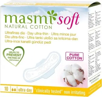 Pelenë ditore ultratëhollë me krahë për femra Masmi Soft, 10 copë