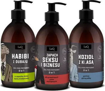 Set xhel dushi për meshkuj LaQ Habibi Doberman Kozioł z Klasą 3x500ml