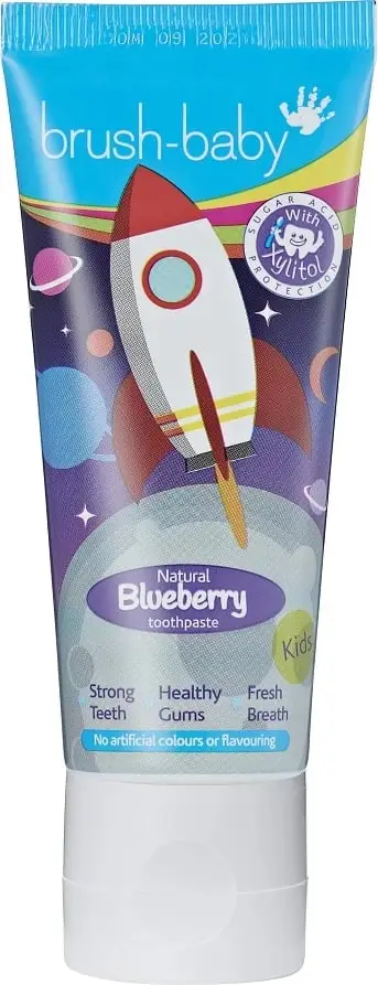 Pasta dhëmbësh për fëmijë Brush Baby Rocket, boronicë, 50ml
