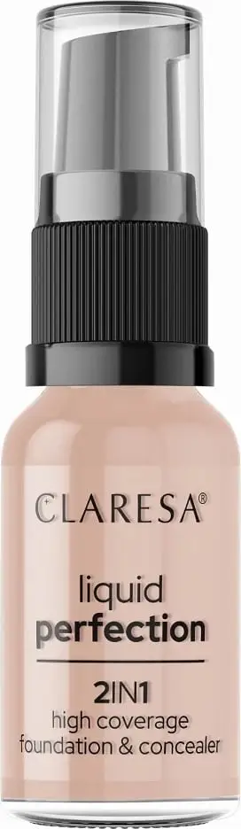 Fondatinë dhe korrektor 2-në-1 për femra Claresa Liquid Perfection 104 Nude 18g