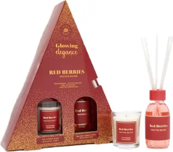 Set difuzer me shkopinj dhe qiri aromatik La Casa de los Aromas Glowing Elegance Red Fruits, 2 copë